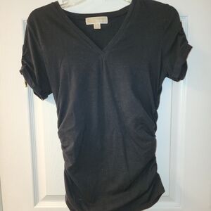 MICHAEL Michael Kors Black V-Neck Short Sleeve Top